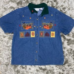 Festive Button Up/Fall/Halloween